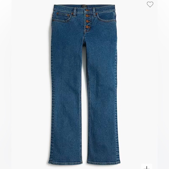 J.Crew Flare crop mid-rise jean in all-day stretch button fly preppy acadamia - Picture 2 of 12
